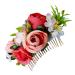 DOITOOL 1pc Wedding Hair Accessories Hair Accessories for Bride Hair Jewels for Women Floral Hair Clip Decor Hair Comb for Bride Bud Seaside Simulated Leaves Artificial Flower