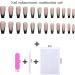 24pcs Long Coffin False Nails French Black Tip Stick on Nails Nude Pink Press on Nails with Rhinestones Removable Glue-on Nails Full Cover Fake Nails Women Girls Nail Art Accessories 0267Y95 - Buy Online on GoSupps.com
