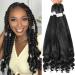 Goddesty Braiding Hair Pre Stretched 6 Pack 22 Inch French Curly Braiding Hair Crochet Braids Natural Black Easy Braiding Crochet Hair Hot Water Setting Professional Soft Yaki Straight Hair For Braiding (22inch(pack of 6...