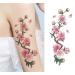 YAKAGO Flower Temporary Tattoos for Women - 21 Sheets of Rose, Cherry, Peony & Peach Blossom Designs | Waterproof Fake Tattoo Stickers for Adult Body Art - Buy Online on GoSupps.com