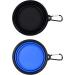 Petbonus Foldable Dog Bowl - 2 Silicone Travel Bowls for Water & Food | Portable Leak-Proof Design with Carabiners - Blue & Black (1000ml) - Buy Online on GoSupps.com