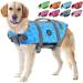 Emust dog chimney reflecting & adjustable protective vest with improved buoyancy & rescue handle for swimming 2xl new blue XXL new blue