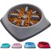 Gorilla Grip Slip Resistant Slow Feeder Dog Bowl, Slows Down Mealtime, Improve Pets Digestion, Healthy Eating Habit, Prevent Dogs and Cats from Overeating, for Dry, Fresh, Wet Pet Food 2 Cup Gray