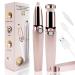 Facial Hair Remover & Eyebrow Trimmer for Women 2 in 1 Rechargeable Facial Epilators and Eyebrow Razor with LED Light Waterproof Painless Shaver for Lips Nose Face Body Peach Fuzz (Rose Gold)