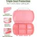 Portable Travel Pill Organizer - Mooyue Compact Daily Pill Box Stylish Vitamin Case with Sticky Labels - Perfect for Travel (Pink - Buy Online on GoSupps.com