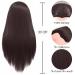 LuAiJa 26-28 Mannequin Head - Long Synthetic Fiber Hair Styling Training Doll with Free Clamp (Black) - Buy Online on GoSupps.com