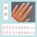 Square Short Blue French Fake Nails - 24Pcs Press On Acrylic with Pink Swirl | Nail Glue and Tips for Women & Girls - Buy Online on GoSupps.com