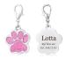 Dog tag with engraving for dogs and cats animal tag paw print motif ID tags address tag pink