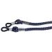 Flexible elegant glasses cord made of textile with glitter | Fastened with a rubber loop with a stopper in dark blue