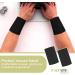 Compression Wrist Sleeves Brace for Men & Women - 2 Pairs | Tennis, Tendonitis, Carpal Tunnel Support | Medium Black Wrist Wraps - Buy Online on GoSupps.com
