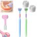 Sensory Joy toothbrush 3-page toothbrush three-sided toothbrush with soft hair V-shaped toothbrush with soft bristles sensory brush soft and gentle cleans every tooth (2PCs*C)