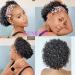 FENGDE 8 Pixie Cut Headband Wig for Black Women - 150% Density Short Curly Human Hair Wig - Brazilian Virgin Hair, Non-Lace Front Glueless Wig - Natural Black - Buy Online on GoSupps.com