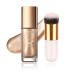 Body Shimmer Oil Shimmer Face Body Oil Luminizer Liquid Highlighter Makeup Moisturizing Smooth Body Glow Illuminator for All Skin Types with Makeup Brush - 02 Rose Gold 02rose Gold