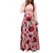 Women's Elegant Round Collar Dress Maxi Dress Swing Party Dress Cocktail Dress Floral Print Long Sleeve Tunic Dress Long Dress S Pink 1