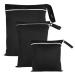 Halinuia 3 pieces wetbag - diaper bag for on the go waterproof nast pocket reusable wetbag kindergarten 3 sizes black wet bag for swimming pool beach fitness studio travel