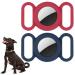 Airtag dog collar silicone cover for GPS tracking finders protective cover compatible with Apple Airtag safety and anti-loss dog collar cat loop pet accessories (blue-red)