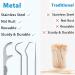 MISFUN 7-Piece Metal Toothpick Set - Reusable Dental Floss Picks Portable Titanium Tooth Cleaning Tools for Camping & Travel - Buy Online on GoSupps.com