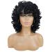 Soft Black Big Curly Wig with Bangs for Black Women - Andromeda Short Curly Wig | Heat Resistant Synthetic Hair for African American Women - Buy Online on GoSupps.com