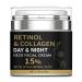 Retinol Cream for Face Collagen Neck Firming Cream with 15% Hyaluronic Acid Anti-Aging Moisturizer for Wrinkles & Tightening Day & Night Skincare for Women & Men 1.76oz