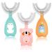 3 Pack Kids U-Shaped Toothbrush Food Grade Soft Silicone Brush Head 360 Whole Mouth Manual Training Tooth Brush for Toddlers and Children 6-12 Years Old