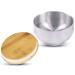 Nuru Massage Gel Shaker Bowl |Stainless Steel Bowl with Bamboo Lid and Air Seal |500ml /16 fl oz |Easy to Clean |Ideal for nuru massage