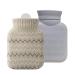 Komunj hot water bottle with cover hot water bottle with cover for relieving pain abdominal pain cramps heat bottles with knitting cover removable and washable heat bag (gray)