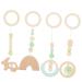 TOYANDONA 4pcs Baby Gym Baby Plush Toy Baby Chew Toys Baby Bell Baby Gym Toys Hanging Baby Gym Toys Hanging Wood Hanging Sensory Toys Children Room Decors Baby Crib Hanging Ornaments Wooden Green 26X8.5CM