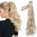 SEGO PONYTAIL Extension Pfervie Hair Part Hair Extension Top Hair Piece Hair Voluminous Wavy like real hair golden mix bleach blonde-24 "(61cm) -150g 61 crews golden mix bleaching blonde