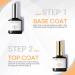 Modelones No Wipe Gel Top Coat and Base Coat Set - 10ml (2Pcs) | UV LED Drying, Long Lasting, Glossy Shine - Buy Online on GoSupps.com
