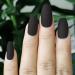 240pc Kids Short Coffin Matte Black Press-On Nails - Full Cover Ballerina False Nails for Girls with Adhesive Tabs - Buy Online on GoSupps.com