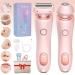 Duskofficial Razor Duskofficial The Glide Pro 3.0 Waterproof Electric Razor 2 in 1 Electric Waterproof Shaver Razors Bikini Trimmer for Women Painless Hair Removal Removable Head (Pink)