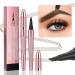 Eyebrow Pencil With 4 Fork Tip Easily Create Long-lasting Natural Eyebrow Makeup 3D Microblading Eyebrow Pencil Waterproof & Stain Resistance Eyebrow Pen (Black)