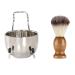 Ruiqas 3 in 1 Shaving Set for Men Shaving Brush Stainless Steel Soap Dish Shaving Brush Holder