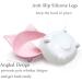 Lorde Shallow Cat Food Bowls Set of 2 - Non-Slip Wide Cat Dish for Whisker Fatigue Relief - White/Pink - Buy Online on GoSupps.com