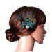 Feather Peacock Hair Clip Natural Feather Fascinator Barrette with Sparking Rhinestone