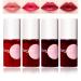 4 Colors Lip Tint Stain Set,Matte Velvet Lip Tint Watery Lip Stain,Lip & Cheek Tint Moisturizing Mini Liquid Lipstick,Plump Lip Gloss Long-lasting Waterproof Korean Lip Tint Non-Sticky Tinta De Labios APPLE+STRAWBERRY+WATERMELON+CHERRY