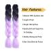 Buy Purple Kanekalon Braids Extensions | 24 Jumbo Box Braids Ombre Hair | 6-Pack Synthetic Hair for Crochet Braids (Black-Purple) - Buy Online on GoSupps.com