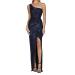 HANXIULIN Evening Dresses Women Wrap Dresses Sequin Body Dresses One Shoulder Slim Sequin Dresses Ladies Skinny Sequin Club Suits Cocktail Dresses Elegant Party Dresses Bu2 XXL