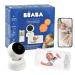 B aba baby monitor video 2 in 1 display and special cell phone app HD camera 360 rotatable night vision walkie talkie lullied songs temperature and moisture control zen premium white