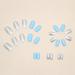 24PCS French Square False Nails - Blue Solid Color Flash Acrylic Fake Nails for Women - Easy Press-On with Glue - Nail Art for Girls - Buy Online on GoSupps.com