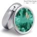 Round Pill Box with Turquoise Green Leaves | 3 Compartment Decorative Metal Pill Organizer | Portable Pocket Case - Style-2 - Buy Online on GoSupps.com
