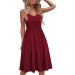 Women's Sleeveless Beach Maxi Dress - Summer 2023 | Spaghetti Strap A-line Sundress with Pockets in Wine - XX-Large - Buy Online on GoSupps.com