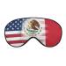 U.S. Mexico Flag Printed Eye Mask Soft Blindfold Eyeshade Cover with Adjustable Strap for Travel Sleeping