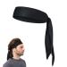 Sports headband for women and men outdoor sports welding band tie headband head tie moisture wicking hair band for running fitness workout cycling yoga for women and men - black