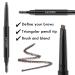 LAVONE Waterproof Eyebrow Pencil - Triangular Tip Dual-Sided Brush Perfect for Natural Brows | Dark Brown Eyeliner & Serum Included - Buy Online on GoSupps.com