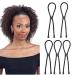 LIFEFUN 5PCS New Adjustable Hair Ties Long Headband for Natrual Hair Thick Hair Kinky & Curly Hair Afro Puff Pnoytail Hair Holder for Women(Style A-BLACK-5PCS)