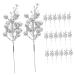 Garneck 20pcs Christmas Imitation Berries Decor Flower Garland Wreath Artificial Berries Stems Christmas Picks Christmas Ornament Christmas Artificial Plant Foam Berry Artificial Fruit Silver 19X5X5CM