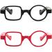 Buy Kodilin Round Square Reading Glasses for Men & Women - Anti-Blue Light Gaming Glasses (Black+Red 1.0) - 2 Pieces with Spring Hinge - Buy Online on GoSupps.com