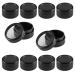 10 x Nail art jars empty 10ml black with viewing window and screw cap 596802