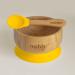 Nohla Bamboo Baby & Toddler Suction Plate Bowl Set | Eco-Friendly BPA-Free Weaning Set with Silicone Spoon | Secure Suction Ring for Smooth Surfaces - Yellow - Buy Online on GoSupps.com